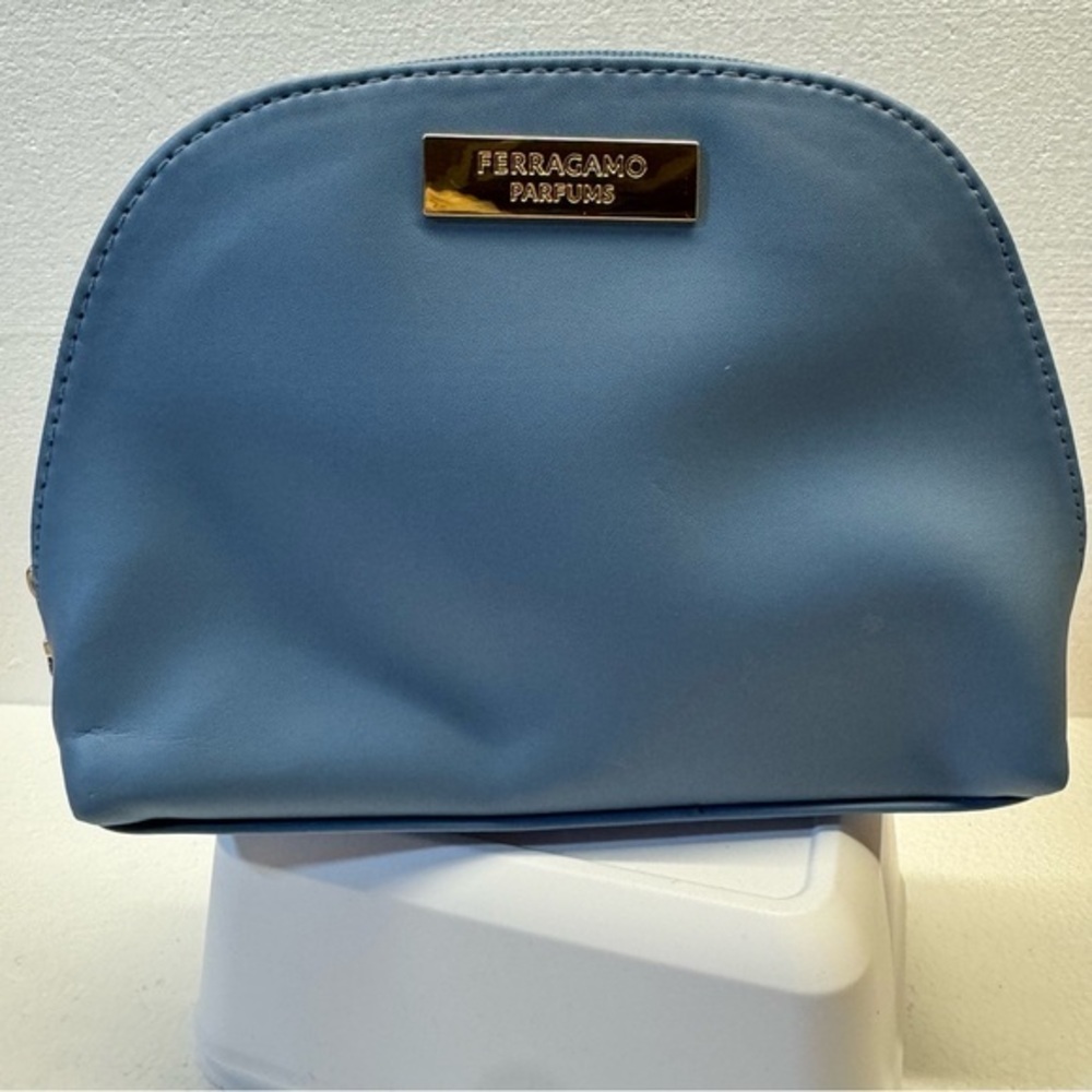 Salvatore Ferragamo 💄 Parfums Turkish Makeup/Toiletry/ Amenity Bag- Blue NWOT